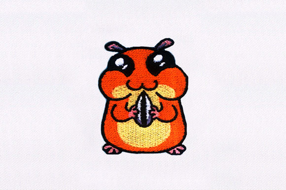 Adorable Squirrel Eating Nut for Embroidery