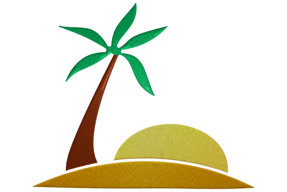 Beach Embroidery Design: A Coastal Delight