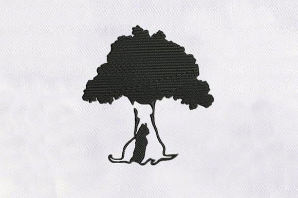 Charming Tree with a Cat for Boutique Sweatshirts