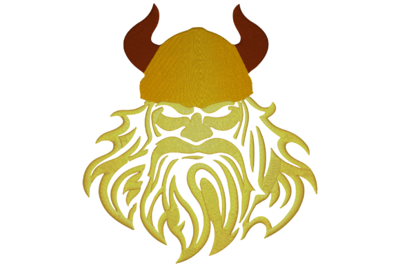 Face of Viking Warrior: A Bold Embroidery Design