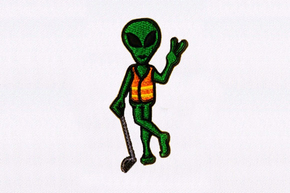 Golf Playing Alien Design: A Unique Holiday Embroidery
