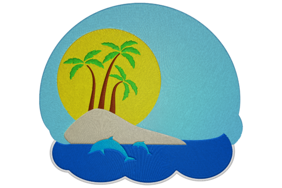 Island Embroidery: A Versatile Design for Your Shop