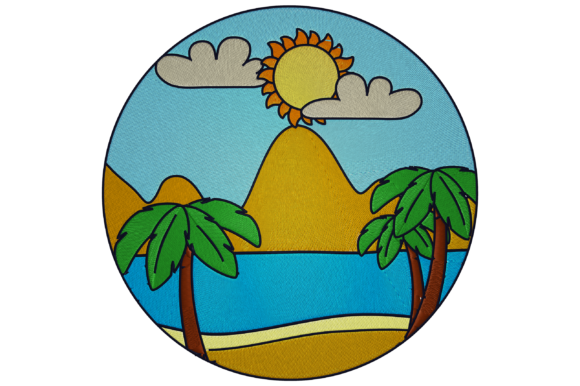 Palm Tree, Island: A Versatile Embroidery Design