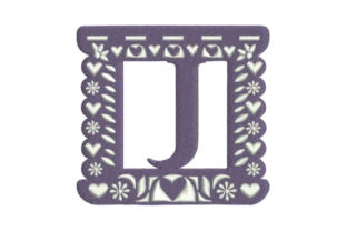 Papel Picado Alphabet J: A Vibrant Embroidery Design