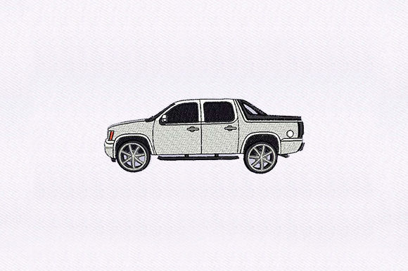 Pickup Truck Side: A Charming Embroidery Design