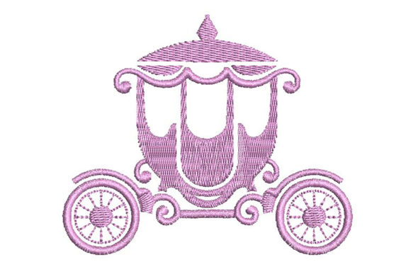 Princess Pink Carriage: A Charming Embroidery Design