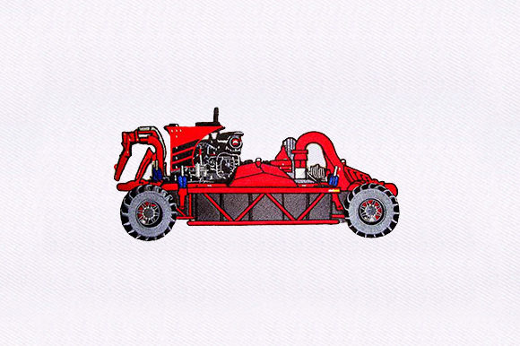 Red Steampunk Era: A Bold Embroidery Design
