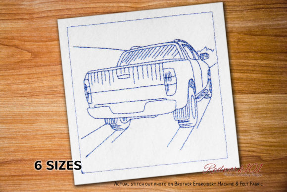 Truck Driving Fast: A Charming Embroidery Design