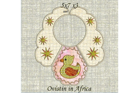 Yellow Duckling Baby Bib: A Charming Embroidery Design
