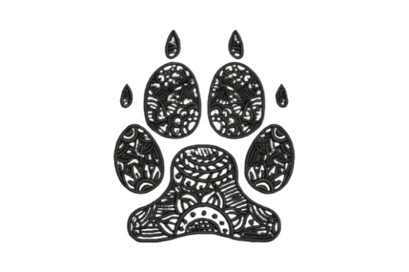 Zentangle Dog Paw Print: A Versatile Embroidery Design